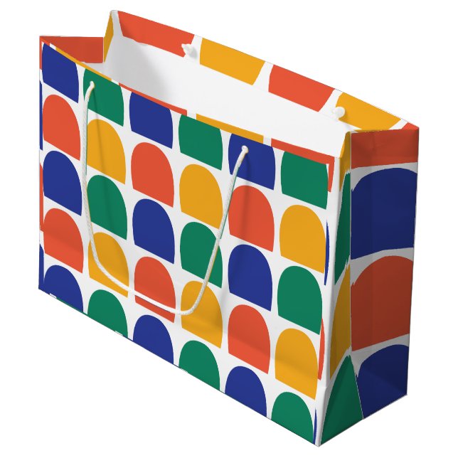 Colourful Half Circle Geometric Large Gift Bag (Front Angled)