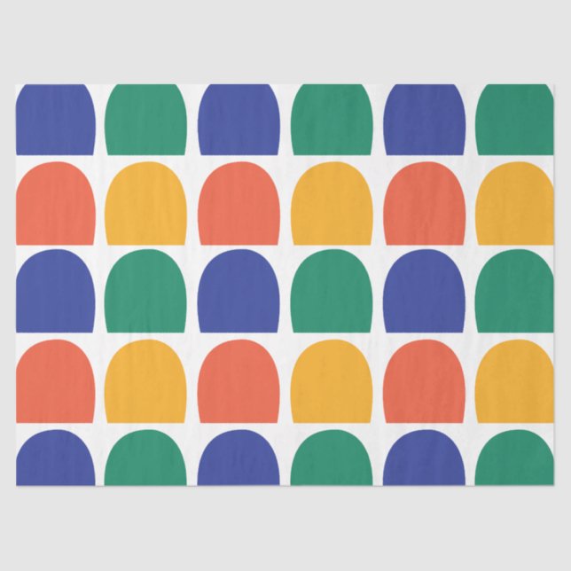 Colourful Half Circle Geometric Tissue Paper (Front)