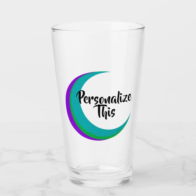 Colourful Halfmoon Customisable Glass (Front)