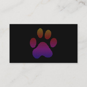 Colourful Halftone Dog Paw Business Card