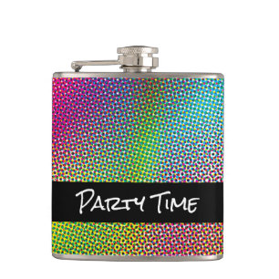 Colourful Halftone Hip Flask