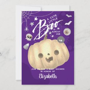 Colourful Halloween Baby Shower Boo Purple Themed Invitation