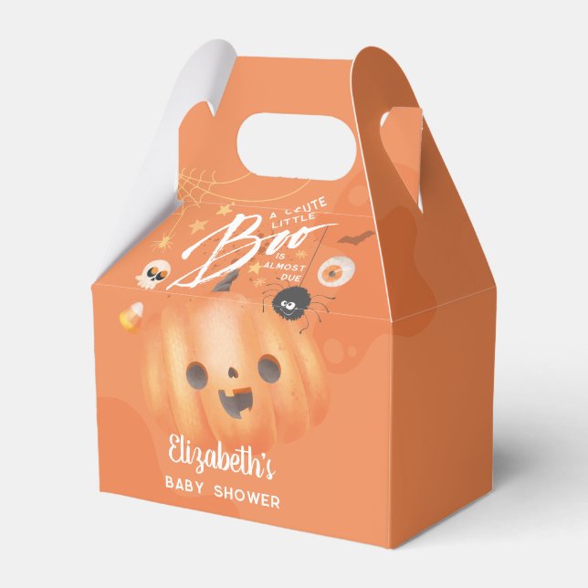 Colourful Halloween Baby Shower Boo Themed Favour Box (Front Side)