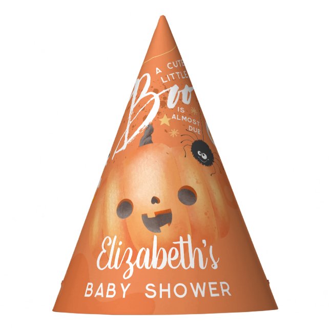 Colourful Halloween Baby Shower Boo Themed Party Hat (Front)