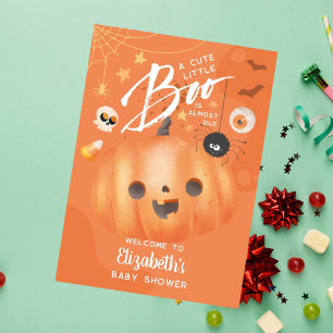Colourful Halloween Baby Shower Boo Themed Poster