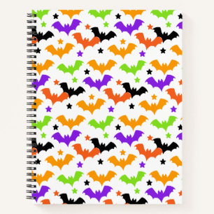 Colourful Halloween Bats  Notebook