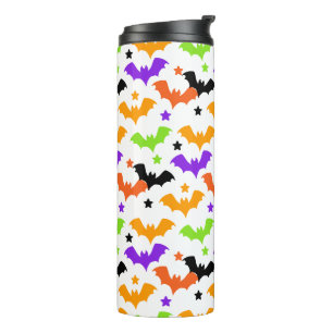 Colourful Halloween Bats Shower Curtain Thermal Tumbler