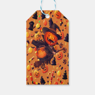 Colourful Halloween Candy Pumpkins Gift Tags