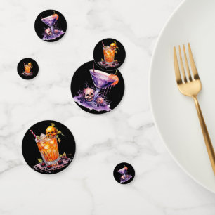 Colourful Halloween Cocktail Glass Confetti