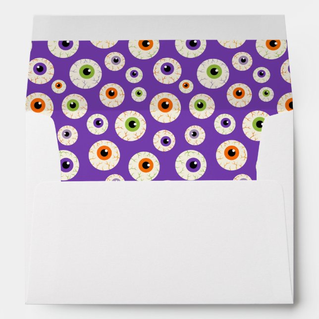 Colourful Halloween Eyeballs Pattern Envelope (Back (Bottom))