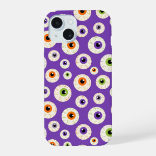 Colourful Halloween Eyeballs Pattern iPhone 15 Case
