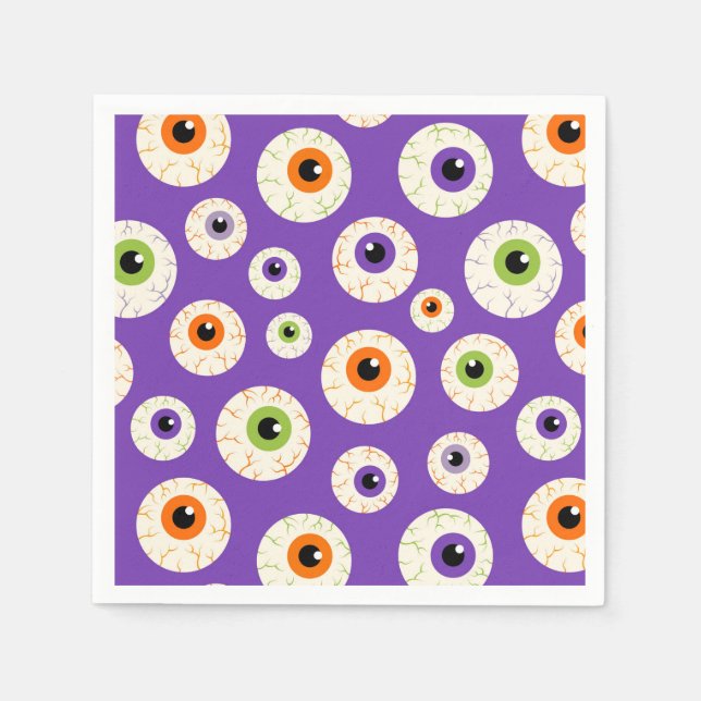 Colourful Halloween Eyeballs Pattern Napkin (Front)
