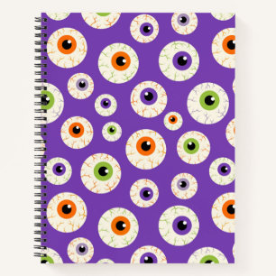 Colourful Halloween Eyeballs Pattern Notebook