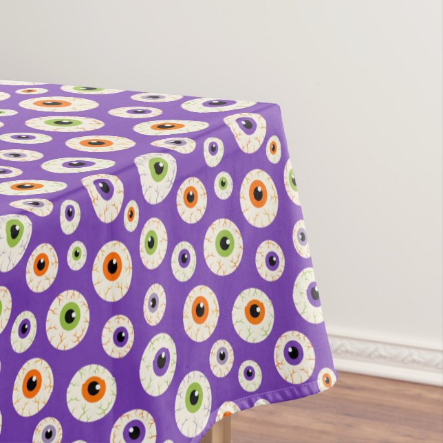 Colourful Halloween Eyeballs Pattern Tablecloth (In Situ)