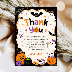 Colourful Halloween Party Thank You Card