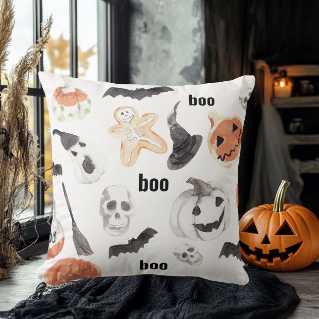 Colourful Halloween Scary Pattern |Happy Halloween Cushion (Creator Uploaded)