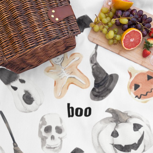 Colourful Halloween Scary Pattern |Happy Halloween Fleece Blanket (Creator Uploaded)