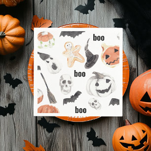 Colourful Halloween Scary Pattern  Happy Halloween Napkin