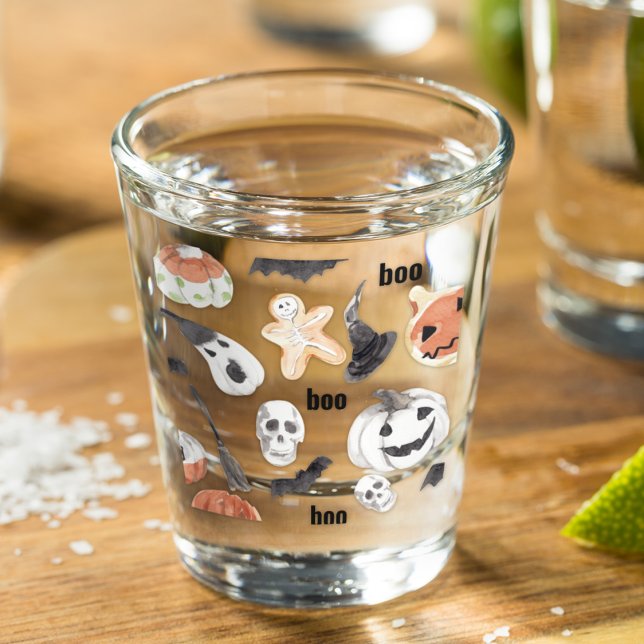 Colourful Halloween Scary Pattern |Happy Halloween Shot Glass (Creator Uploaded)