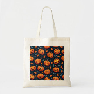 Colourful Halloween Scary Pattern |Happy Halloween Tote Bag