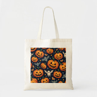 Colourful Halloween Scary Pattern |Happy Halloween Tote Bag
