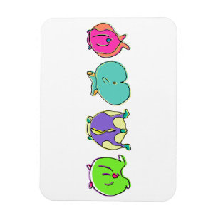 Colourful Hamster Butts Magnet