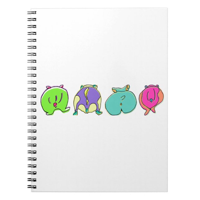 Colourful Hamster Butts Notebook (Front)