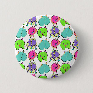 Colourful Hamster Butts Pattern 6 Cm Round Badge