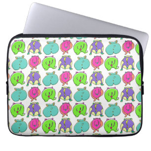 Colourful Hamster Butts Pattern Laptop Sleeve