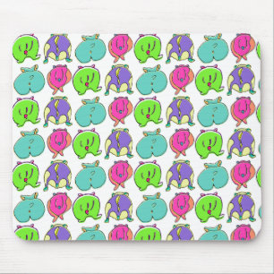 Colourful Hamster Butts Pattern Mouse Pad