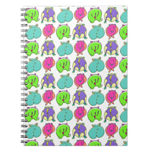 Colourful Hamster Butts Pattern Notebook