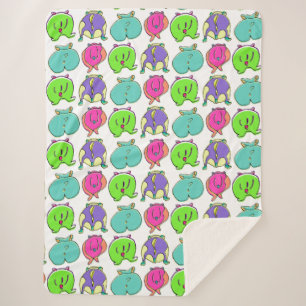 Colourful Hamster Butts Pattern Sherpa Blanket