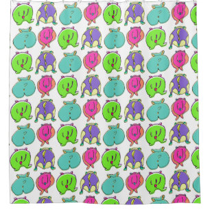 Colourful Hamster Butts Pattern Shower Curtain