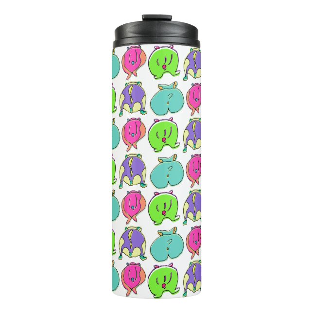 Colourful Hamster Butts Pattern Thermal Tumbler (Front)