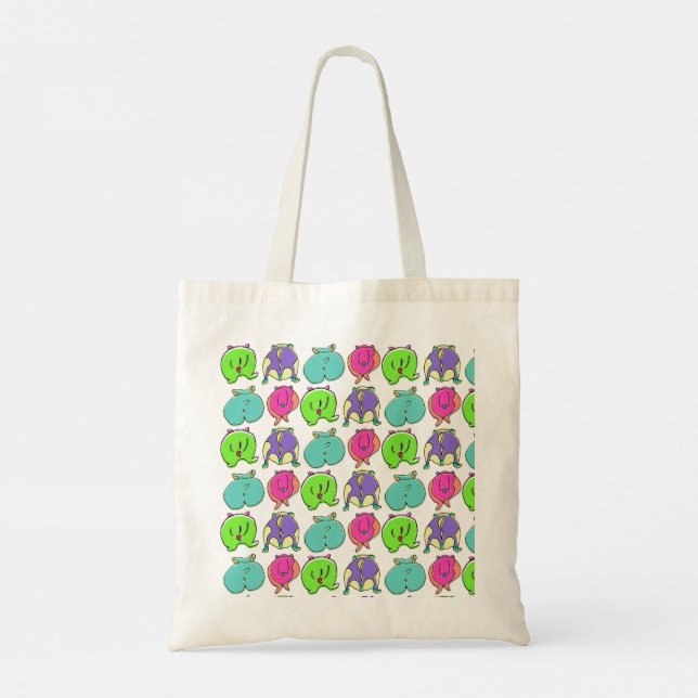 Colourful Hamster Butts Pattern Tote Bag (Back)