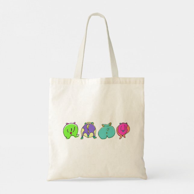 Colourful Hamster Butts Tote Bag (Back)