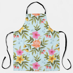 Colourful Hand Draw Flowers Apron