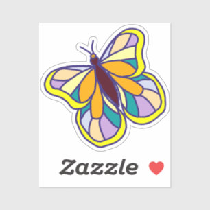 Colourful Hand-Drawn Butterfly Yellow