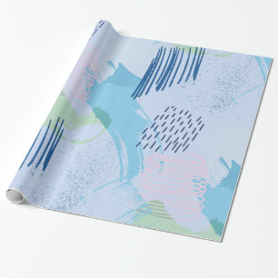Colourful Hand Drawn Dash Spirals And Lines Wrapping Paper