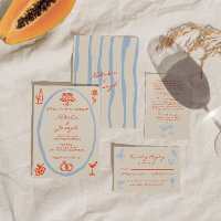 Colourful Hand Drawn Destination Whimsical Wedding
