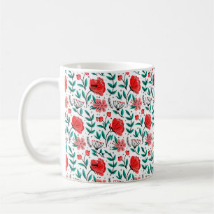 Colourful Hand Drawn Floral Pattern. Coffee Mug