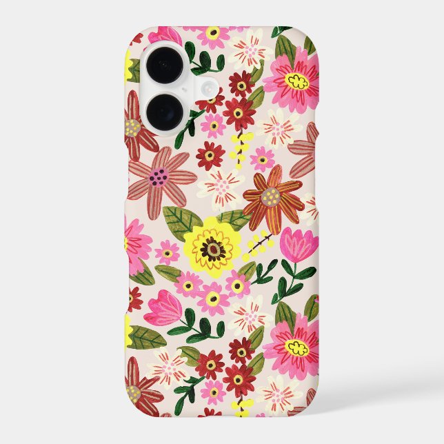 Colourful Hand Drawn Floral Pattern Phone Case Cov (Back)
