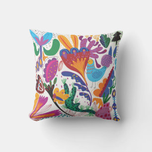 Colourful Hand Drawn Floral & Plants Cushion