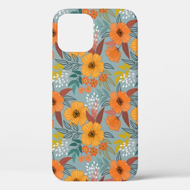 Colourful Hand Drawn Flowers Pattern Case-Mate iPhone Case (Back)