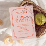 Colourful Hand Drawn Fun Retro Wedding Thank You Card<br><div class="desc">Colourful Hand Drawn Fun Retro Wedding Thank You Cards</div>