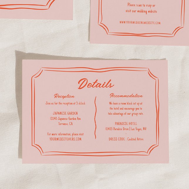 Colourful Hand Drawn Fun Wedding Details Enclosure Card (Creator Uploaded)