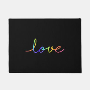 Colourful Hand Drawn Love Sticker Doormat