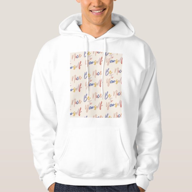 Colourful Hand Drawn Motivational Pattern Hoodie (Front)