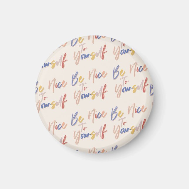 Colourful Hand Drawn Motivational Pattern Magnet (Front)
