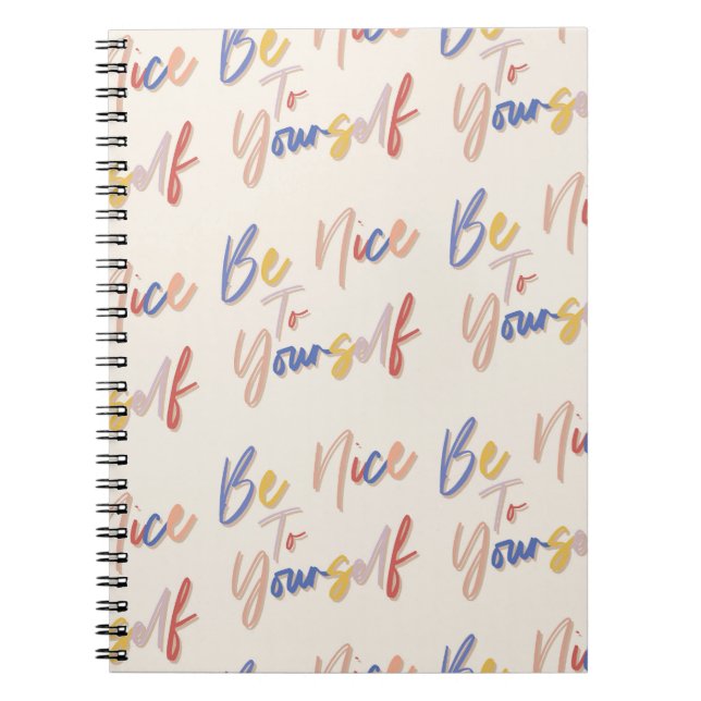 Colourful Hand Drawn Motivational Pattern Notebook (Front)